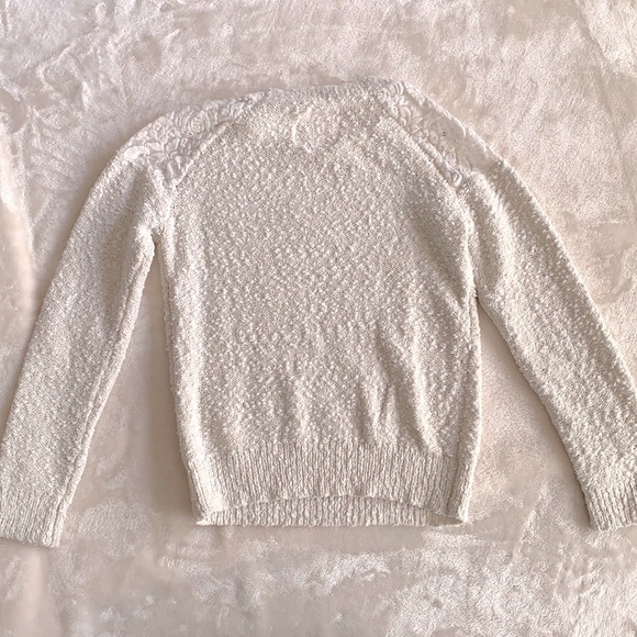 Justice Boucle Knit Lace Shoulder Sweater Size 10 - Picture 5 of 5